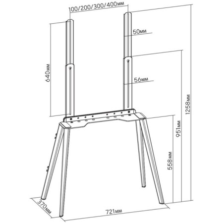 CACTUS CS-ST3644BKWN Black/Walnuts 43 "-65" Max.40kg Floor-7