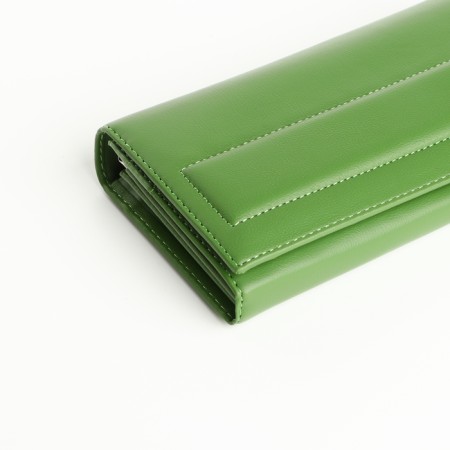 Women's wallet on magnets, green color-2
