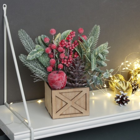 Decor "Winter Berry" 23x9 cm, red