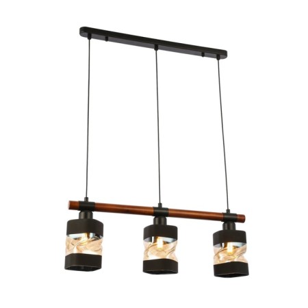 Suspended EVOLUCE lamp. Sle114403-03. Abiritto. 3x60 watts, E27, 60x10x20.5 cm, black color, dark tree