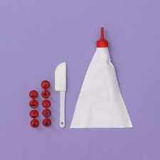 Confectionery set, 12 objects: 10 nozzles, spatula, bag, color mix