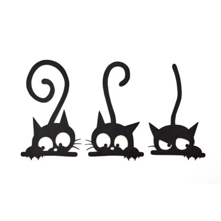 Nast -wall decor, a panel for an interior made of wood "cats", 3 pcs 17 x 27 cm-3