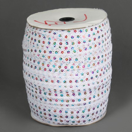 Belaya guipure braid with sequins 1.5 cm, in a roll 548 m-3