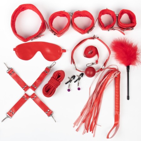 Erotic bdsm set of oka-hpki, red, 11 objects-14
