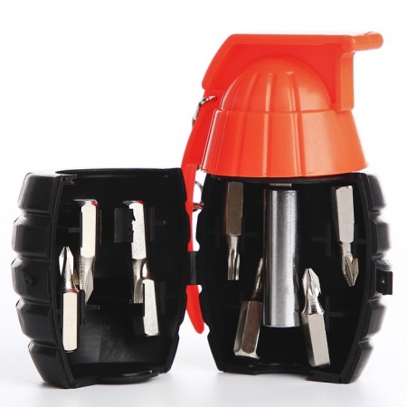 Gift set "Danger": bag, set of screwdrivers, socks 3 pairs pr 40-42, postcard, black color-4