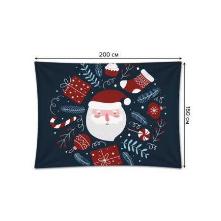 Decorative panel with photo printing "Happy Santa Claus", horizontal, size 150x200 cm-1