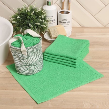 Set of terry decorative napkins Ethel "Palm Leaves" 30x30sm-5pcs, 100% cotton