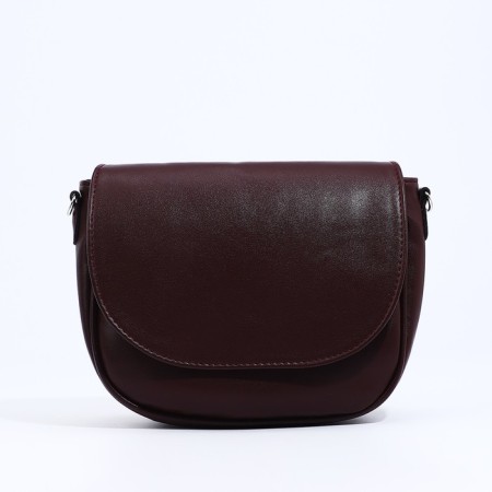 Richet bag on a magnet, outer pocket, long belt, burgundy color