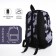 School backpack from textiles on lightning, 3 pockets, black color