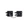 Handcuffs with two belts and black Pecado BDSM lining, genuine leather, black