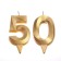 Candle in the cake jubilee "line" (set 2 in 1), number 50, gold metallic, 6.5 cm
