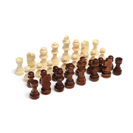 Chess figures, wood, king H-5.5 cm, pawn H-2.8 cm, mix-2