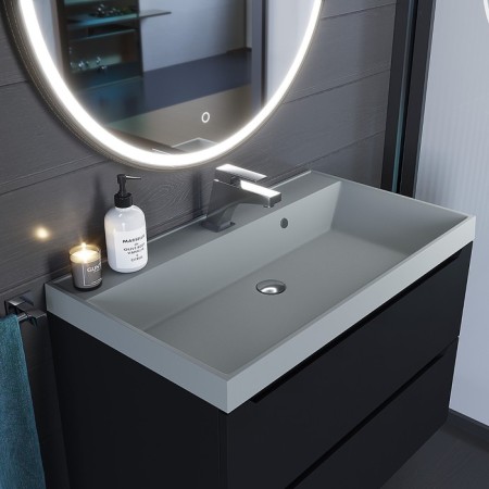 Sink uperwood Classic Quartz 80 cm, quartz, gray matte, platinum-1