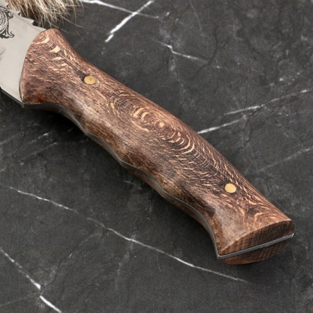 Caucasian knife, tourist "scorpion" with scabbard, steel - 40x13, waxed nut, 14 cm-2