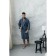 Tainted male bathrobe, size 50, blue color