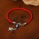 Bracelet-reinforcing “Red thread” Talisman of protection, turtle with bead, color silver, 18cm