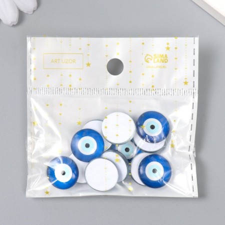 Decor (cabochon) for creativity glass "Eye from the evil eye" d = 1.6 cm-3