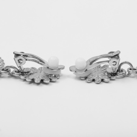 Clips "Ethnic" Flower circles, blue color in black silver-2