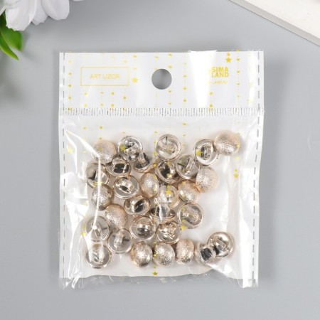 Buttons plastic for creativity on the leg "Golden Hemisphere" rough set 30 pcs 1x1 cm-3