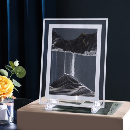 Sanding clock-picture "Aspro", 18 x 13 cm, anti-stress, black sand-3