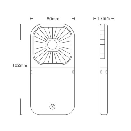 Portable F30 fan, Power Bank 3000 mAh, 3 modes, USB, folding, blue-13