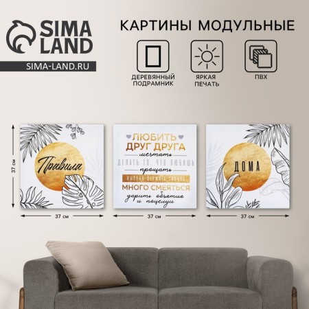 Modular picture "Rules at home", botany, module 37x37 cm