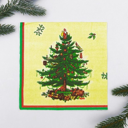 Paper napkins "Christmas tree with gifts", set of 20 pcs.
