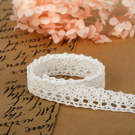 Knitted lace, 18 mm × 2.7 ± 0.5 m, white color-2
