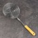 A colander-sytoos with a wooden handle 44cm, diameter18cm, depth 6.5cm
