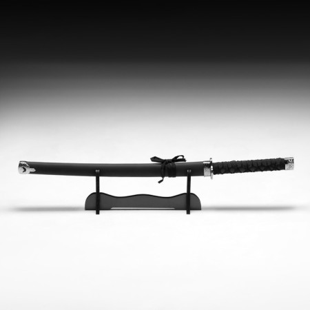 Souvenir weapon "Katana on the stand", black scabbard, matte, smooth 70cm, blade 31cm-1