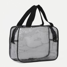 Cosmetic bag with lightning, black color
