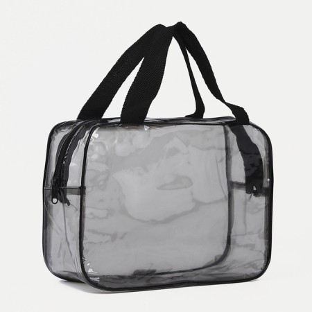 Cosmetic bag with lightning, black color
