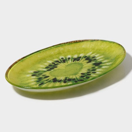 Glass Soldier Oval Dula "Romantic Kiwi", 24.5 × 15 cm, green color-2