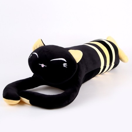 Soft toy-podushka "cat", 70 cm, black and yellow color-3