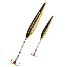 Vertical Winter Lucky John Fin Blade with a chain and a tee, 6 cm, g blister
