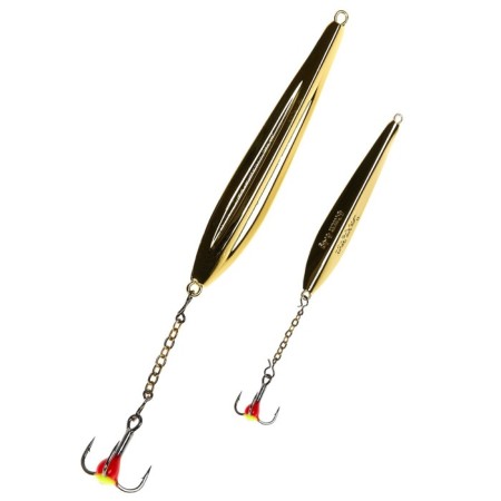 Vertical Winter Lucky John Fin Blade with a chain and a tee, 6 cm, g blister