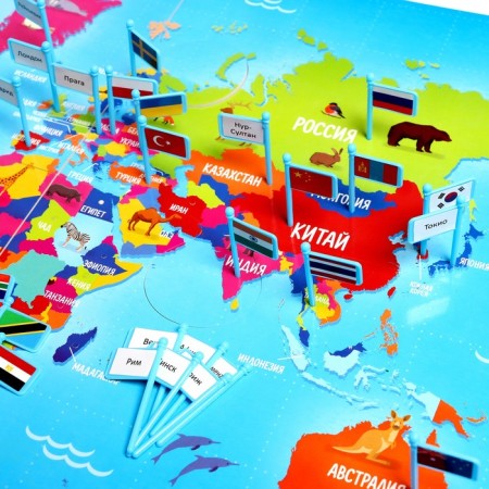 Developing set "World Map. Flags and capital "-2