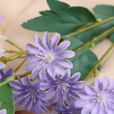 Artificial "Chrysanthemum" premium, 3.5x62 cm, blue-1