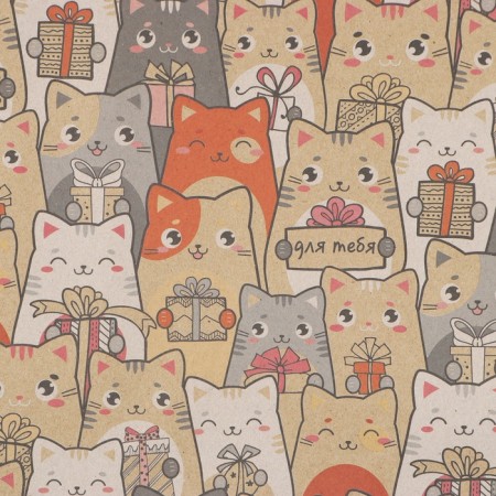 Paper Crafts "cats with gifts", 1 sheet, 70 x 100 cm-3