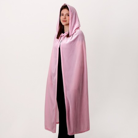 Carnival cloak adult, plush, pink color, length 120 cm