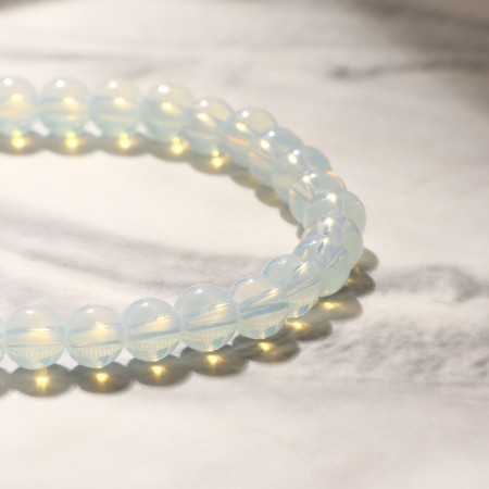 Bracelet with suspension mix ball No. 6 "Moonstone" matte-5
