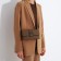 Bag-clate on magnet, long belt, beige color