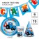 A set of paper utensils, on 6 people "Happy Birthday!", Blue Tractor