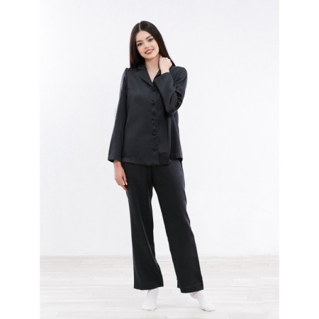 Women's shirt with long sleeve, size 48, black color-1