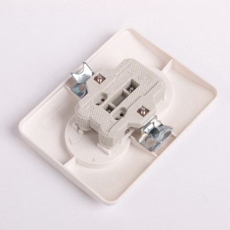 Smartbuy "Mars" socket, double, 10 A, without grounding, white-1