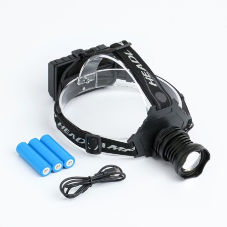 Battery -off flashlight, 50 watts, 1000 lm, 6000 mAh, LED P70, 5 modes, from USB-1