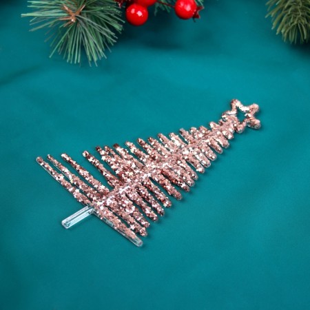 Jewelry decoration "The Christmas tree shine" 14x8 cm, pink-1