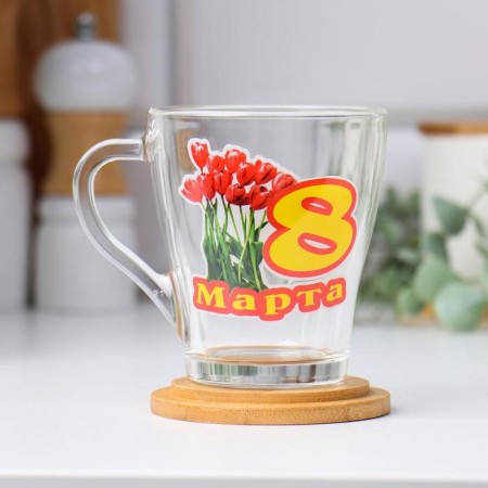 Mug "March 8" Red Tulips, 200 ml Mix-1