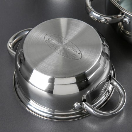 Gretta pan set, 4 items: 1.6l, 2.2l, 3.2l, 4.2l, glass covers, induction-2