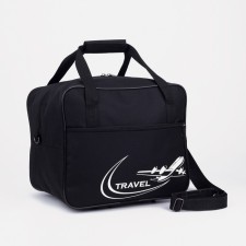 Road bag with lightning, 2 outer pockets, long belt, black color